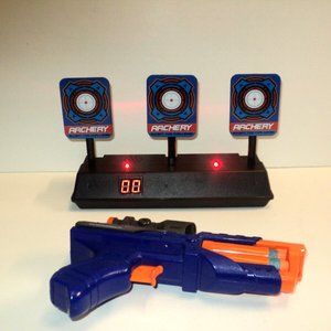 Electric Shooting Target for Toy Blaster 9.5 x 4 x 6 " w/ Dart Zone XLS Nerf Gun